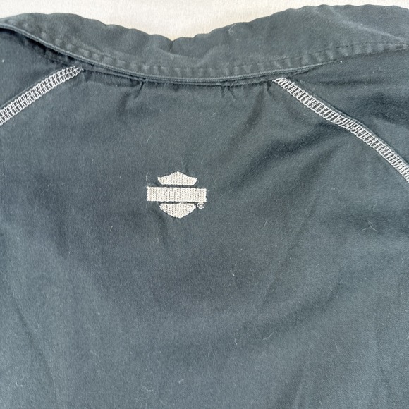 Harley-Davidson Shirt Mens XL Black Short Sleeve Button Up H-D Logo Back Print - Picture 10 of 10